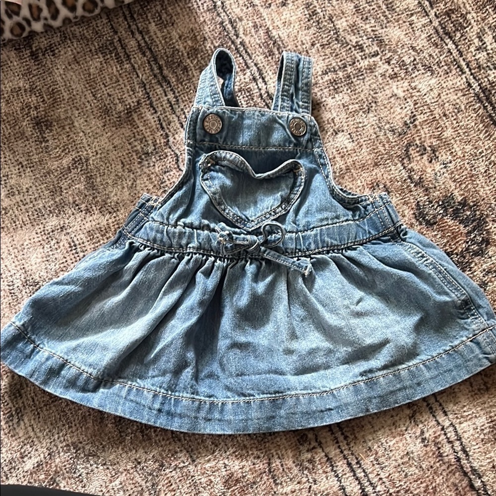 4/$20 GAP Denim Dress with Heart Detail 0-3 Months